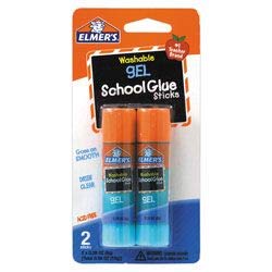 Elmer's Washable Gel School Glue Sticks, 0.28 oz Each, 2 Sticks per Pack (E518)