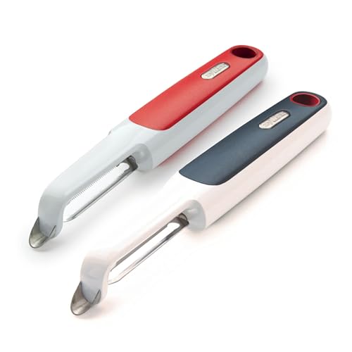2-Piece Swivel & Soft-Skin Peeler Value Set - Potato, Cucumber and Carrot Vegetable Peeler - Tomato and Peach Fruit Peeler - Kitchen Tool & Gadget with Stainless Steel Blades - Dishwasher Safe
