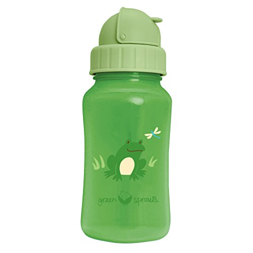 Straw Bottle | Silicone straw promotes healthy oral development | Flip-cap locks to prevent spills, 2 straw drinking options: traditional & tilted, Dishwasher safe