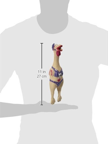 by Charming Pet Squawkers Henrietta Latex Rubber Chicken Interactive Dog Toy, Large