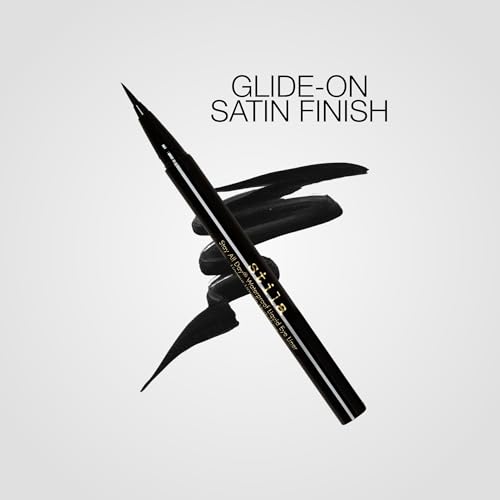 Waterproof Liquid Eye Liner, Stay All Day Makeup with Fine Brush Tip | Lasting Satin Finish, Smudge-Proof & Transfer-Resistant