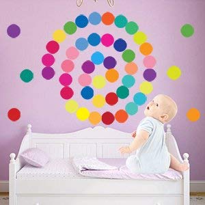 Wall Stickers for Bedroom Living Room, Polka Dot Wall Decals for Kids Boys and Girls, Multicolor 2inch (60 Circles)