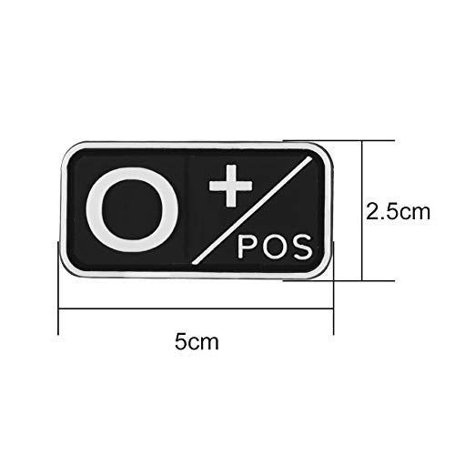 Blood Type Patch Kit 3D PVC A+ B+ AB+ O+ Positive A- B- AB- O- Negative Rubber Fastener (A+)