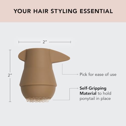 PonyFull Blonde Hair Volumizing Tool - 1 Pc Hair Volume Enhancer that Instantly Lifts Your Ponytail - Ideal for Thin Hair and Cheer Ponytail Bump | Includes 3 No Snag Elastic Hair Ties