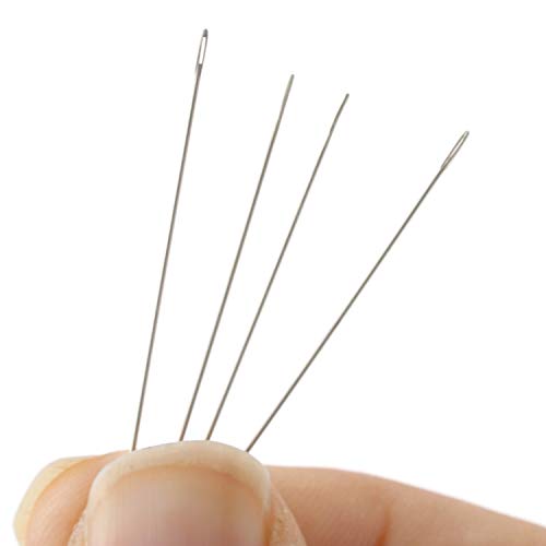 English Beading Needles, Size 10, 4 Needles per Card, Made in England, Use for Loom Weaving Beadwork, Off-Loom Stitching and Jewelry Making with Seed Beads