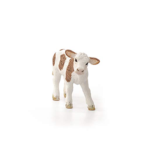 Farm World, Farm Animal Toys for Boys and Girls 3 and Above, Simmental Calf Toy Cow, Ages 3+, Multicolor, 2 inch