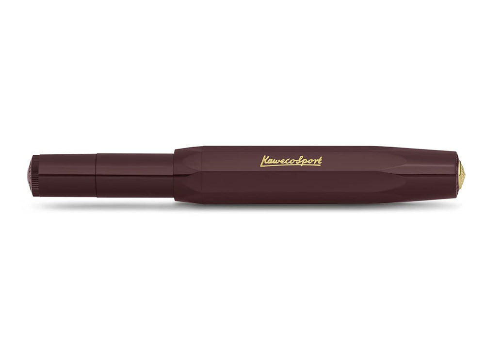 CLASSIC SPORT Fountain Pen Bordeaux with 23 Carat Gold-Plated Steel Nib and Iridium Tip for Ink Cartridges I Sport Fountain Pen 13 cm I Nib: F (Fine)