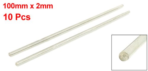 a13090200ux0053 RC Airplane 100mm x 2mm Stainless Steel Round Rod (Pack of 10)