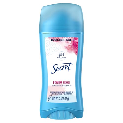 Antiperspirant and Deodorant for Women, 24hr Sweat & Odor Protection, PH Balanced Protection, Gentle on Skin, Invisible Solid, Powder Fresh Scent, 2.6 oz
