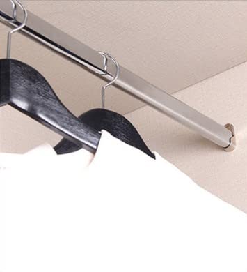 2 Pair Zinc Alloy Oval Hanging Rail Rod Holder End Bracket Support for Wardrobe Closet Silver 0.63 Inner Size