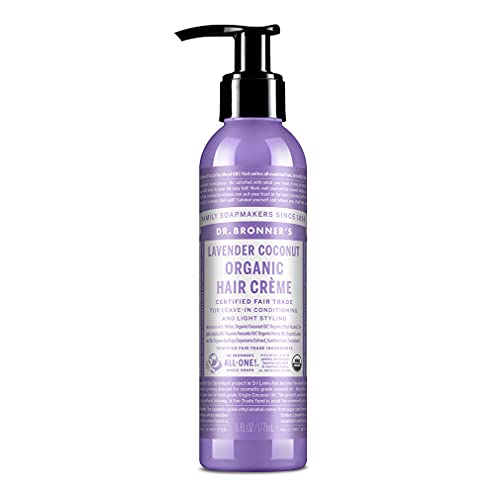 - Organic Hair Crème (Lavender Coconut, 6 Ounce) - Leave-In Conditioner and Styling Cream, Made with Organic Oils, Hair Cream Supports Shine and Strength, Nourishes Scalp, Non-GMO