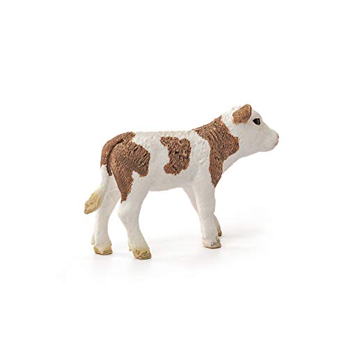 Farm World, Farm Animal Toys for Boys and Girls 3 and Above, Simmental Calf Toy Cow, Ages 3+, Multicolor, 2 inch