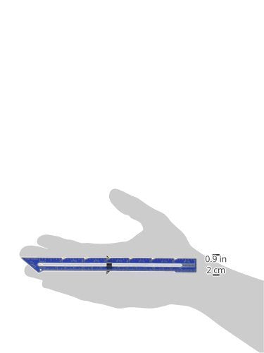 7 Point Turner Seam Gauge, Nickel with Black Printing and Blue Slider