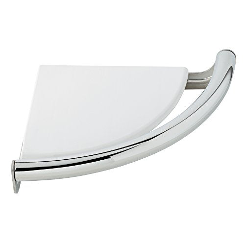 (1-Pack) Wall Mount Corner Shelf with Assist Bar ADA Compliant Polished Chrome 8-1/2 Bathroom Safety Handle | Wall Mount 300 lb Capacity Balance Assist Bar, Handicap Grip DF702PC