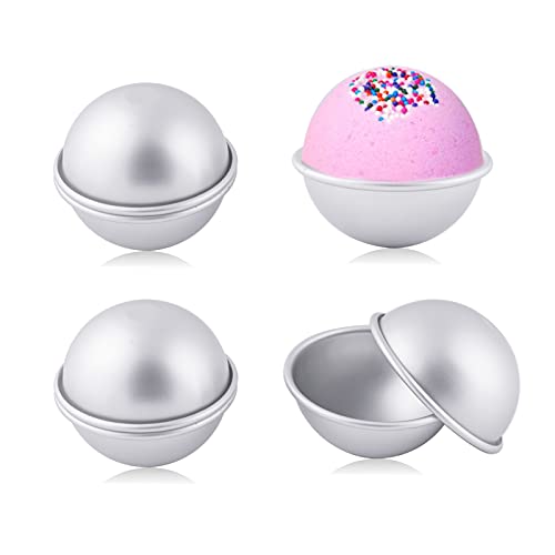 Bath Bomb Molds 4 Set 8 Pieces, DIY Metal Bath Bomb Mold 3.5 Inches 9CM, Bath Bomb Making kit, Bath Bomb Press Soap Making Mold Supplies Kit