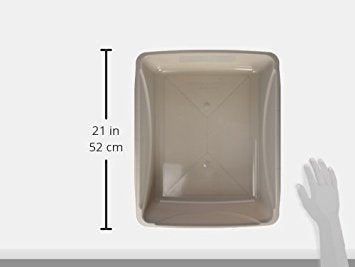 Open Cat Litter Box; Large Nonstick Litter Pan Durable Standard Box, Grey Great for Small & Large Cats Easy to Clean; Made in USA