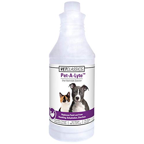 Pet-A-Lyte Oral Electrolyte Solution for Dogs and Cats – Helps Replace Fluids Lost from Pet Dehydration, Diarrhea, Vomiting – Replaces Dog Electrolytes – 32 Oz.