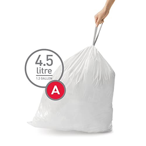 Code A Custom Fit Drawstring Trash Bags in Dispenser Packs, 30 Count, 4.5 Liter / 1.2 Gallon, White