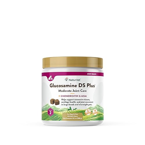 – Glucosamine DS Plus - Level 2 Moderate Care – Supports Healthy Hip & Joint Function – Enhanced with Glucosamine, MSM & Chondroitin – for Dogs & Cats–120 Soft Chews