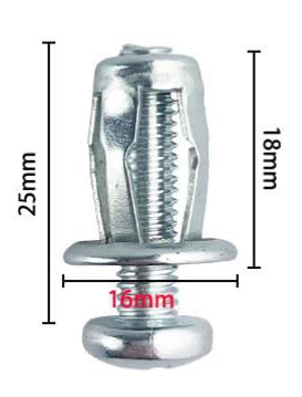 10-Pack M6x25mm Jack Nuts Petal Nuts Expansion Nut Thins Fixings Dowels with Screws Assembly for Hollow Wall Iron Skin Line Use in Thin Soft Wall