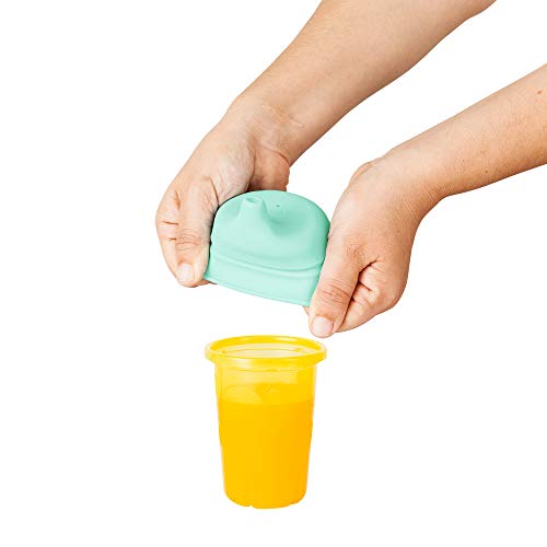 Snug Silicone Sippy Cup Lids - Convert Any Kids Cups or Toddler Cups into Soft Spout Sippy Cups - Toddler Feeding Supplies and Travel Essentials - Green - 3 Count