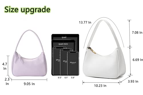 Shoulder Bags for Women, Cute Hobo Tote Handbag Mini Clutch Purse with Zipper Closure (Black)