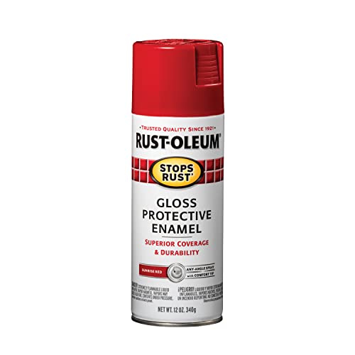 7762830 Stops Rust Protective Enamel Spray Paint for Metal, Alloy and Wood (Gloss Sunrise Red - 340 Grams)