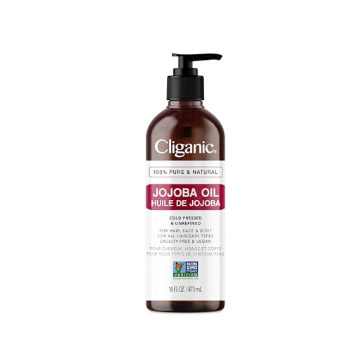 Jojoba Oil Non-GMO, Bulk 16oz | 100% Pure, Natural Cold Pressed Unrefined Hexane Free Oil for Hair & Face