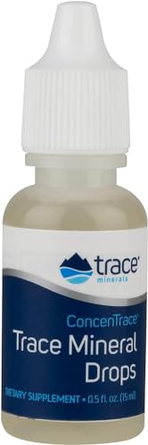 ConcenTrace Trace Mineral Drops - Liquid Supplement for Bone & Joint Support - Aids Hydration & Electrolyte Restoration - Unflavored-Original, 237mL (96 Servings)