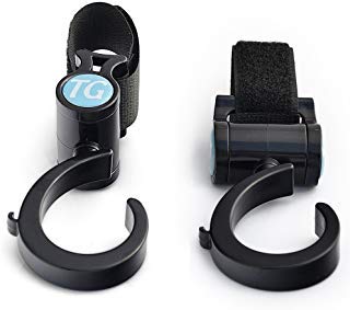 Top Glides Walker/Rollator/Wheelchair/Crutch Universal Multi-Purpose Hooks - Black - 1 Pair