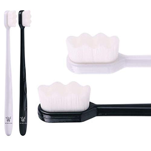 Extra Soft Toothbrush for Sensitive Gums and Teeth with 20,000 Ultra Soft Bristles. Micro-Nano Toothbrush. Excellent Cleaning Effect (2 Pack) (White Wave Bristle)