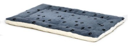 Reversible Paw Print Pet Bed in Blue/White, Dog Bed Measures 21L x 12W x 2.5H for X-Small Dogs, Machine Wash