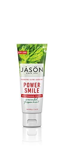 Jason Powersmile Whitening Fluoride-Free Toothpaste, Powerful Peppermint, Travel Size, 3 Oz