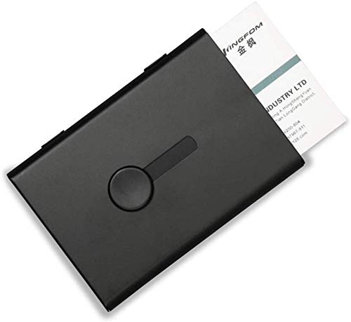 Stainless Steel Business Card Holder for Men & Women, Pocket Business Card Case Thumb-Drive Business Name Credit ID Card Holder (Gray)