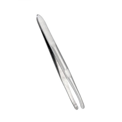 Silver Stainless Steel Round Tip Eyebrow Hair Tweezer Makeup Cosmetic Tool