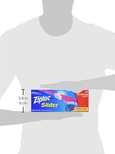 Slider Storage Bags with New Power Shield Technology, For Food, Sandwich, Organization and More, Quart, (42 Count (Pack of 3), 126 Total Bags)