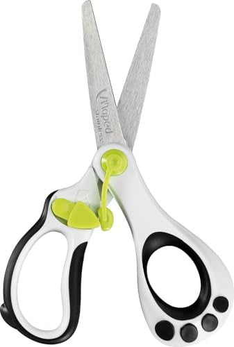 Helix USA Koopy Spring-Assisted Educational Scissors, Kids, 5 Inch, Blunt Tip, Right Handed Use (470249US),Black/White