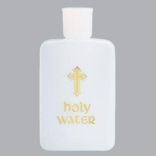 – Holy Water Bottle, Religious Gift and Accessories Collection, 4.5”, Plastic, Religion, Faith, Durable