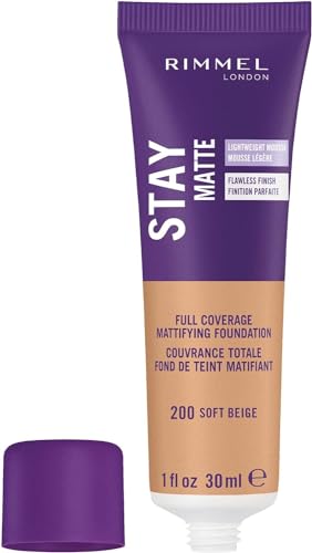 London Stay Matte Liquid Mousse - 200 Soft Beige - Foundation, Lightweight, Shine Control, Oil-Free, 1oz