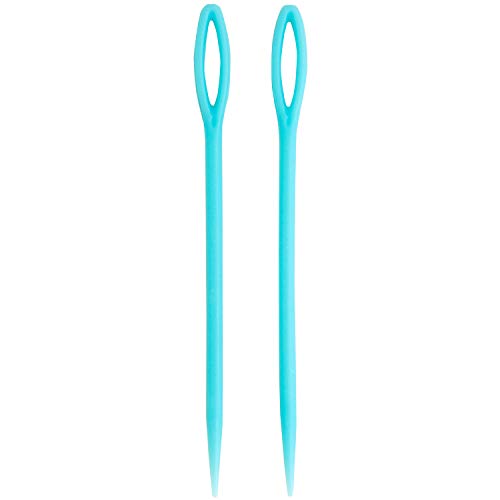 Plastic Yarn Sewing Needle Set ,blue, 2 Count ( Pack of 1)