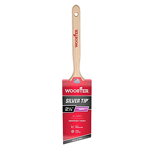 Brush 5221-2 1/2 5221-2-1/2 Tip Angle Sash Paintbrush, 2-1/2-Inch, 2-1/2 Inch, White,Silver