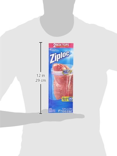 Gallon Food Storage Freezer Bags, Stay Open Design with Stand-Up Bottom, Easy to Fill, 28 Count