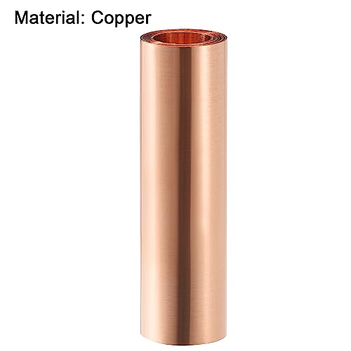 Copper Sheet Roll, Metal Foil Plate 1000mm x 100mm x 0.01mm 2pcs