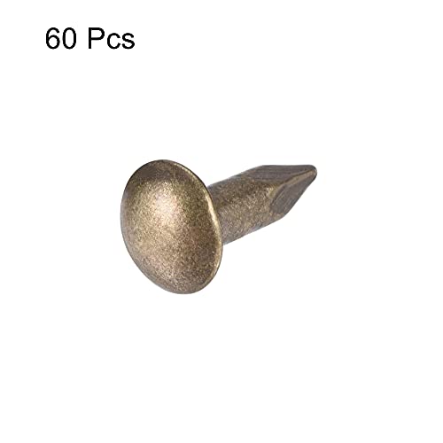 Small Tiny Hardware Brass Nails 3mmx10mm(DXL) for DIY Wooden Boxes Accessories Bronze Tone 60pcs
