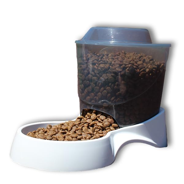 Pets Small Gravity Auto Feeder for Cats/Dogs, 3 Pound Capacity GRAY