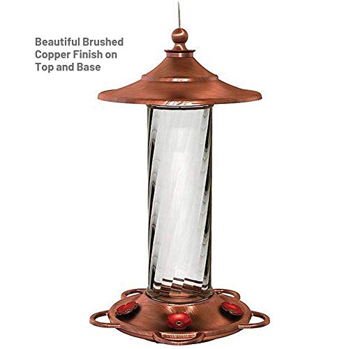 Glory Hummingbird Feeder, Glass Hummingbird Feeders for Outdoors, 5 Feeding Stations, 13 Ounces