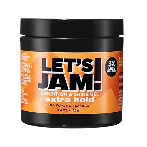 Let's Jam! Shining and Conditioning Hair Gel by Dark and Lovely, Extra Hold, All Hair Types, Styling Gel Great for Braiding, Twisting & Smooth Edges, Extra Hold, 4.4 oz