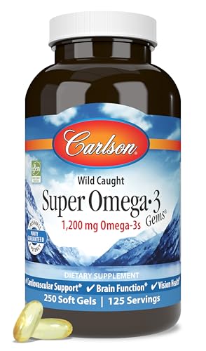 - Super Omega-3 Gems, 1200 mg Omega-3s, Wild Caught, Sustainably Sourced, 250 soft gels