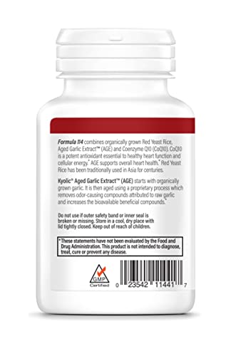 Aged Garlic Extract Formula 114, Red Rice Yeast & Coq10, 75 Capsules (Packaging May Vary)