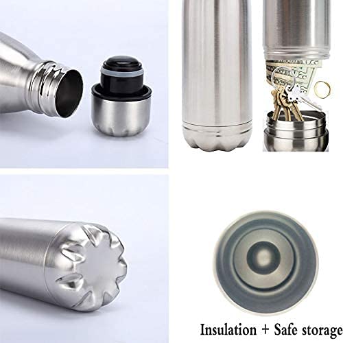 Stainless Steel Tumbler Water Bottle Stash Box Diversion Safe Hidden Bottom Storage and Vacuum